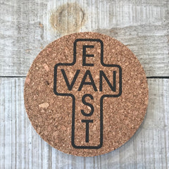 East Van Cross Black Outline Coaster Set